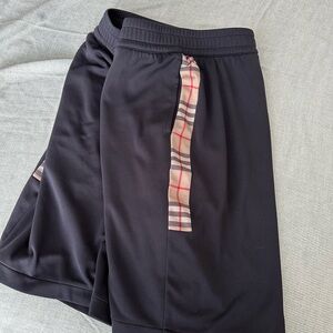Burberry Black Shorts with Plaid Accent